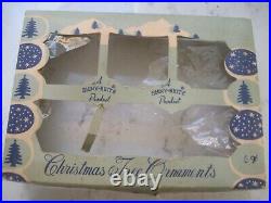 6 vintage Shiny Brite glass diorama Christmas ornaments smaller 50 mm Japan