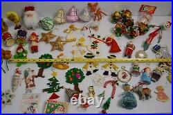 60 MCM Vintage Kitschy Christmas Tree Ornament Lot Santa Angel Horse Snowmen