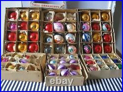 60 Vintage Mercury Glass Christmas Tree Ornaments MIXED LOT