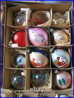 60 Vintage Mercury Glass Christmas Tree Ornaments MIXED LOT