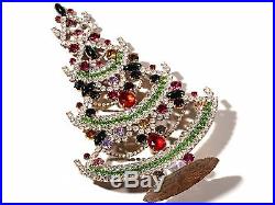 7.5 Vintage Czech hand made table top glass rhinestone jewelled Christmas tree