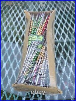72 Vtg MERCURY GLASS Christmas GARLANDS Beads SPRAY picks sealed original box