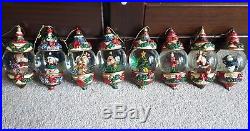 8 Boxed Kirkland Vintage Glass Snow Globe Christmas Tree Decorationsl@@k