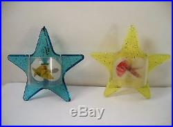 8 VINTAGE Spinners Twinklers Birdcage Stars Christmas Tree Ornaments Pink Yellow