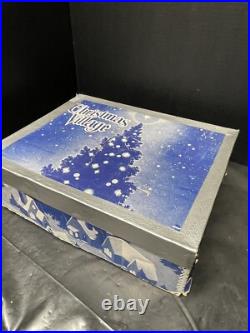 8 Vintage Cardboard Christmas Tree Putz Houses withOriginal Box Mica & Snow