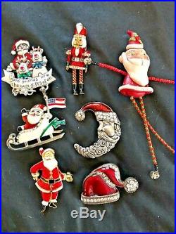 85 Vintage Christmas Brooch Lot Rhinestone Enamel Tree Wreath + Eisenberg ART JJ