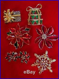 86 Pc Vintage Modern COSTUME ESTATE JEWELRY CHRISTMAS Tree BROOCH Earrings Lot