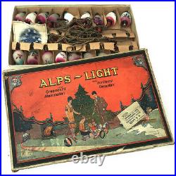 A Scarce Vintage Box Of Alps Lights Chinese Lanterns Christmas Tree Lights Bulbs