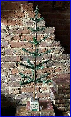 ANTIQUE VINTAGE 36 GOOSE FEATHER CHRISTMAS TREE Painted Base