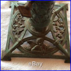 ANTIQUE VINTAGE CAST IRON VICTORIAN CHRISTMAS TREE XMAS STAND WithCherubs