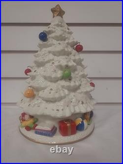 AVON FIBER OPTIC MUSICAL White Porcelain 10 Vintage Christmas Tree