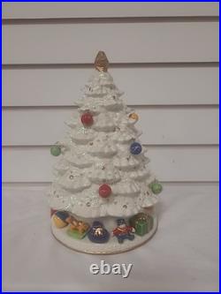 AVON FIBER OPTIC MUSICAL White Porcelain 10 Vintage Christmas Tree