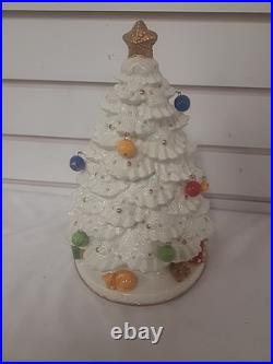 AVON FIBER OPTIC MUSICAL White Porcelain 10 Vintage Christmas Tree