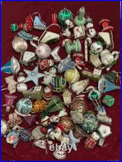 Amazing lot of 68 Vintage Push Pin Christmas Ornaments handmade