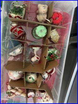 Amazing lot of 68 Vintage Push Pin Christmas Ornaments handmade