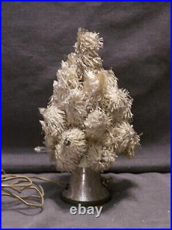 Antique 1930's 10 R E Gebhardt Lighted White Christmas Tree with Switched Base