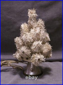 Antique 1930's 10 R E Gebhardt Lighted White Christmas Tree with Switched Base