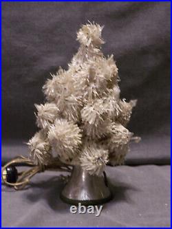 Antique 1930's 10 R E Gebhardt Lighted White Christmas Tree with Switched Base