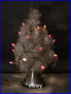 Antique 1930's 10 R E Gebhardt Lighted White Christmas Tree with Switched Base