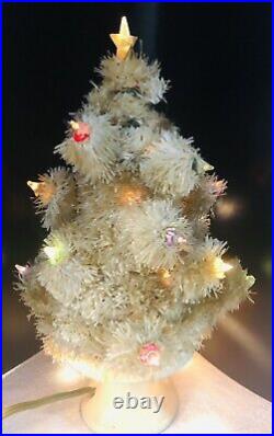 Antique 1940s White Glolite Tabletop Electric Christmas Tree