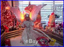 Antique BOX Vtg 30's Noma HALO ANGEL Xmas TREE TOPPER Ornament Light up TREE TOP