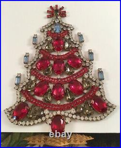 Antique Christmas Tree Decoration Czech Glass Crystal Rhinestones Vintage Xmas