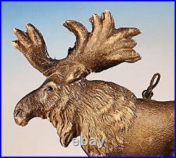 Antique Dresden Moose Christmas Tree Ornament 3 Dimensional 3D 2 1/4