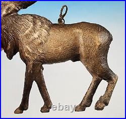 Antique Dresden Moose Christmas Tree Ornament 3 Dimensional 3D 2 1/4