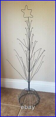 Antique French Wire Christmas Tree Ornament Stand Metal Display Vintage Store