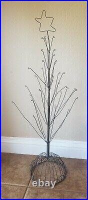 Antique French Wire Christmas Tree Ornament Stand Metal Display Vintage Store