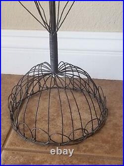 Antique French Wire Christmas Tree Ornament Stand Metal Display Vintage Store