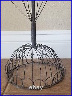 Antique French Wire Christmas Tree Ornament Stand Metal Display Vintage Store