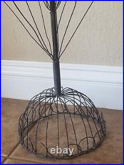 Antique French Wire Christmas Tree Ornament Stand Metal Display Vintage Store