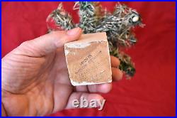 Antique GOOSE FEATHER CHRISTMAS TREE Erzgebirge Germany Ornaments Vintage 12