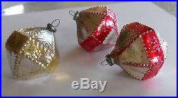 Antique Glass Christmas Ornaments GERMANY Victorian GLASS Feather Tree 1901 Vtg