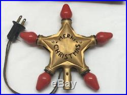 Antique NOMA Electric Christmas STAR Tree Topper Vintage Box 20's WORKS Metal