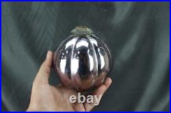 Antique Tealish Pink Pumpkin Shape Kugel Vintage Christmas Tree Ornament