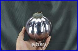 Antique Tealish Pink Pumpkin Shape Kugel Vintage Christmas Tree Ornament