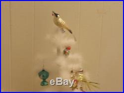 Antique VTG Feather Christmas TREE Ornament glass ornaments DECO RARE