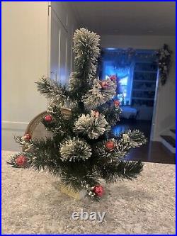 Antique Vintage Consolidated Novelty Flocked Bottle Brush Tree 24