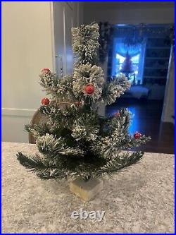 Antique Vintage Consolidated Novelty Flocked Bottle Brush Tree 24