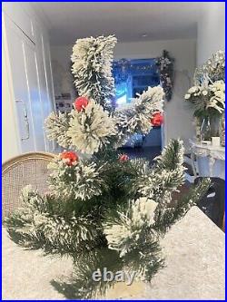 Antique Vintage Consolidated Novelty Flocked Bottle Brush Tree 24