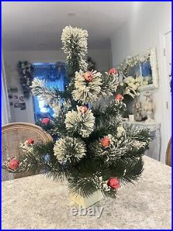 Antique Vintage Consolidated Novelty Flocked Bottle Brush Tree 24