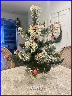 Antique Vintage Consolidated Novelty Flocked Bottle Brush Tree 24