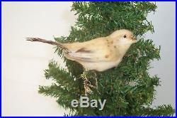 Antique Vintage Feather Tree Christmas Ornament Spun Cotton Bird Feathers