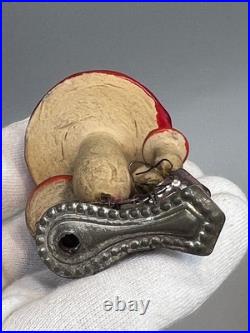 Antique Vintage German Paper Mache Christmas Tree Ornament Clip-on Mushrooms