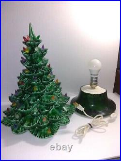 Arnels Vintage Ceramic Christmas Tree 19 W Mold Lamp Lighted Base Arnel Holiday