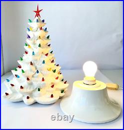 Arnels White Ceramic Christmas Tree & Base Colored Lights 19 Gorgeous Vintage