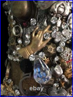 Artisan Steampunk Industrial Brutalist Holiday Christmas Vintage Jewelry Tree