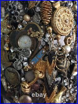 Artisan Steampunk Industrial Brutalist Holiday Christmas Vintage Jewelry Tree